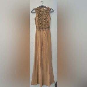 SOLD Tan Wide Leg Pants with Elastic Waistband